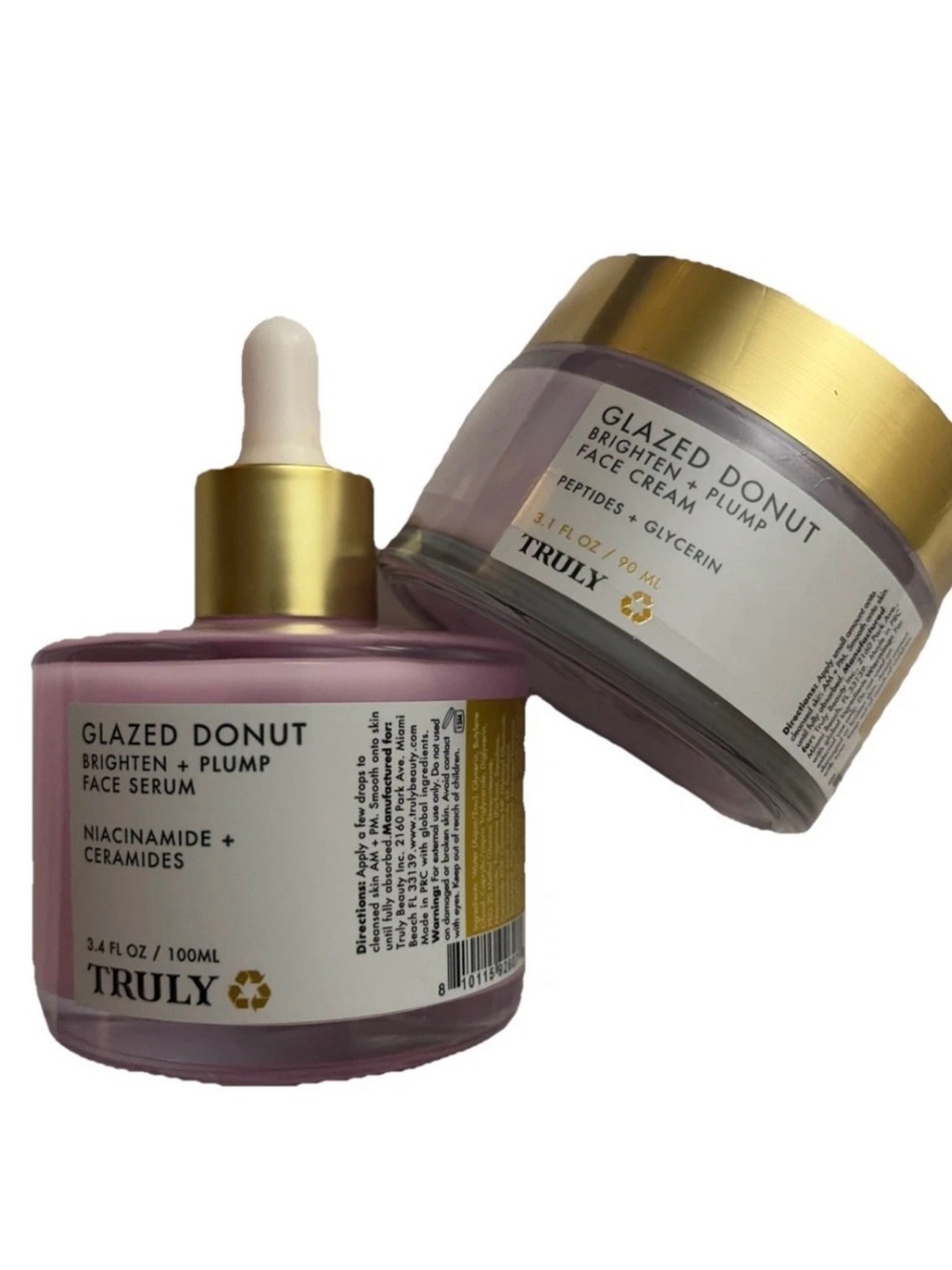 Truly Beauty Glazed Donut Skincare Brighten + Plump Face Serum & Cream Duo